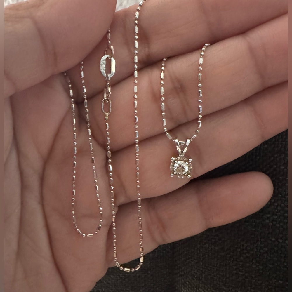 14k white gold diamond necklace
